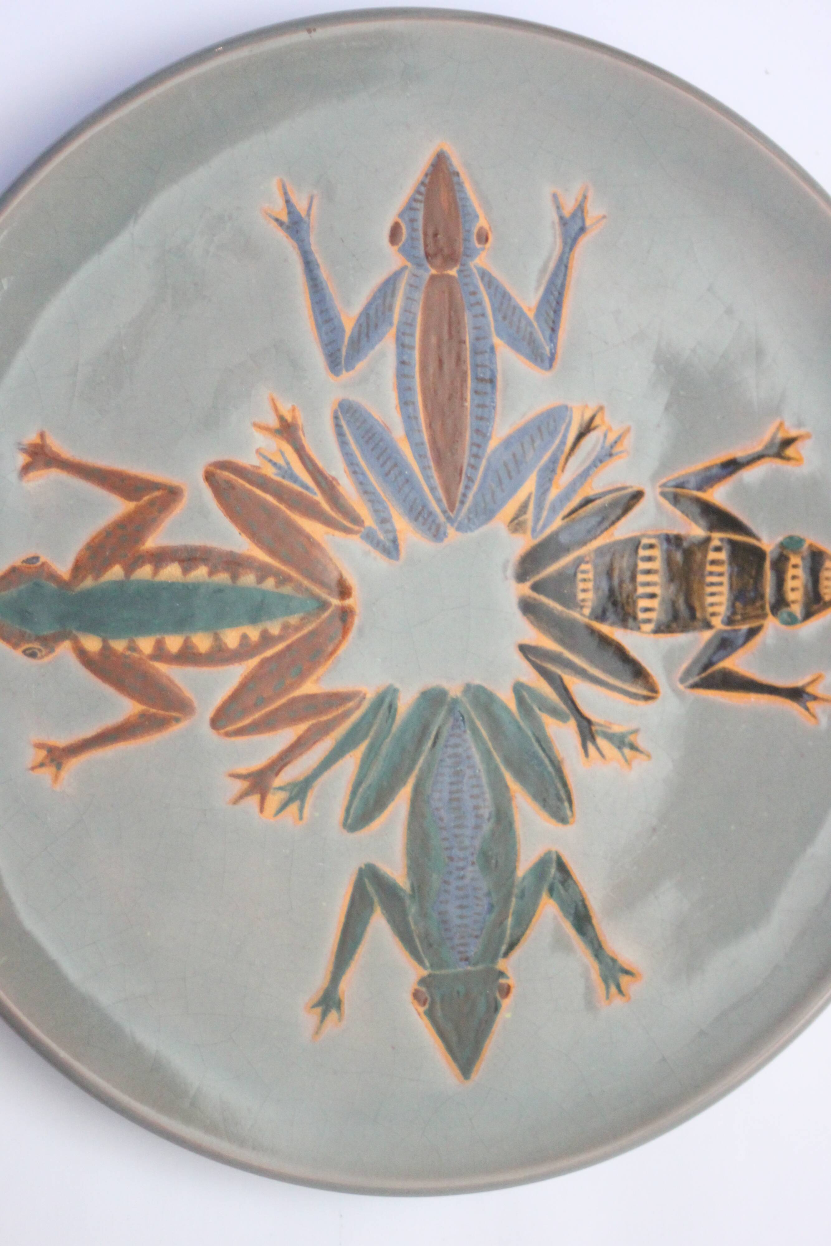 Ceramic plate by Nzouala Fidele, Ecole des arts, Brazzaville Congo 1960s