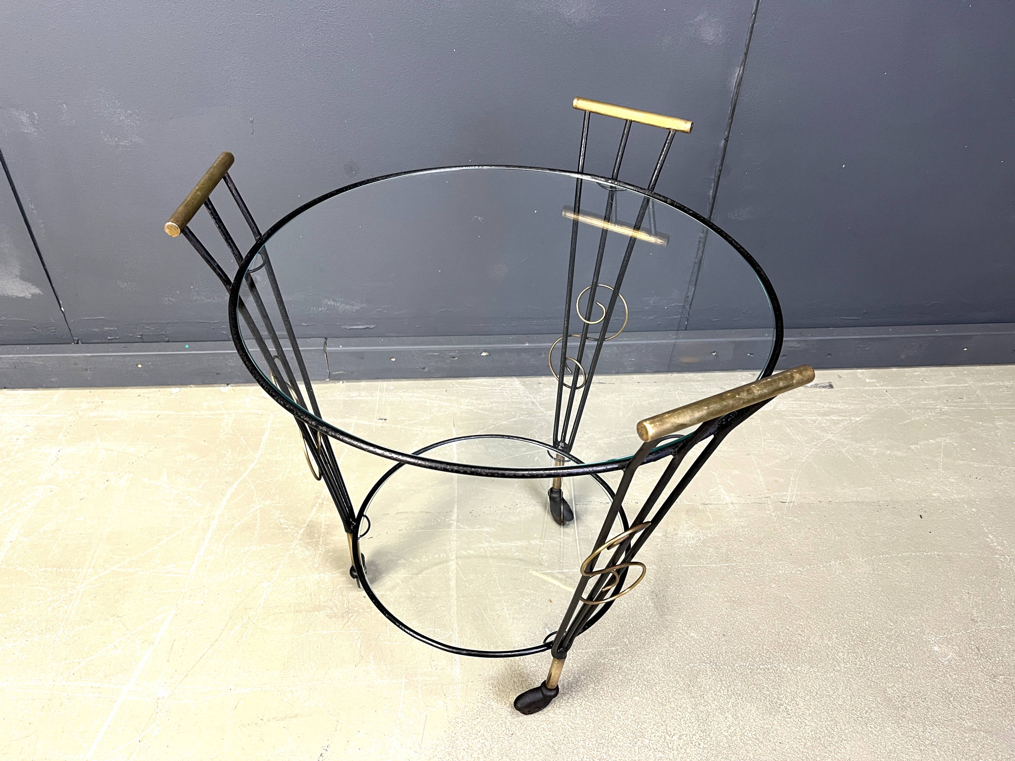 Mid century two tier italian trolley, 1950s