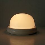 Vintage wall lamp in opaline and lacquered wood