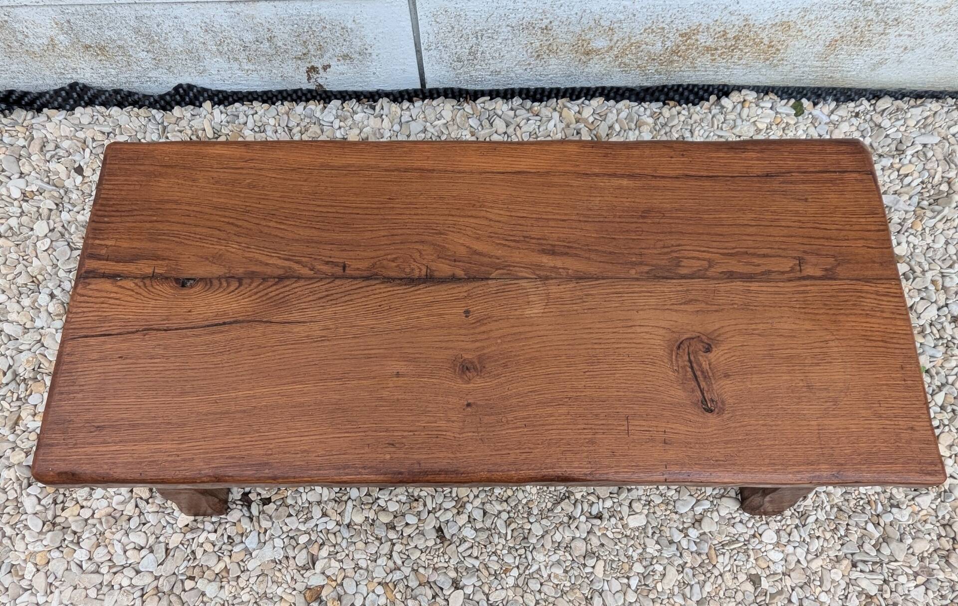 Brutalist Coffee Table Oak 60 70 Modernist Mid Century Vintage