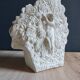 Angel Vase in White Plaster, Vintage Planter with Cherub and Flower Motif