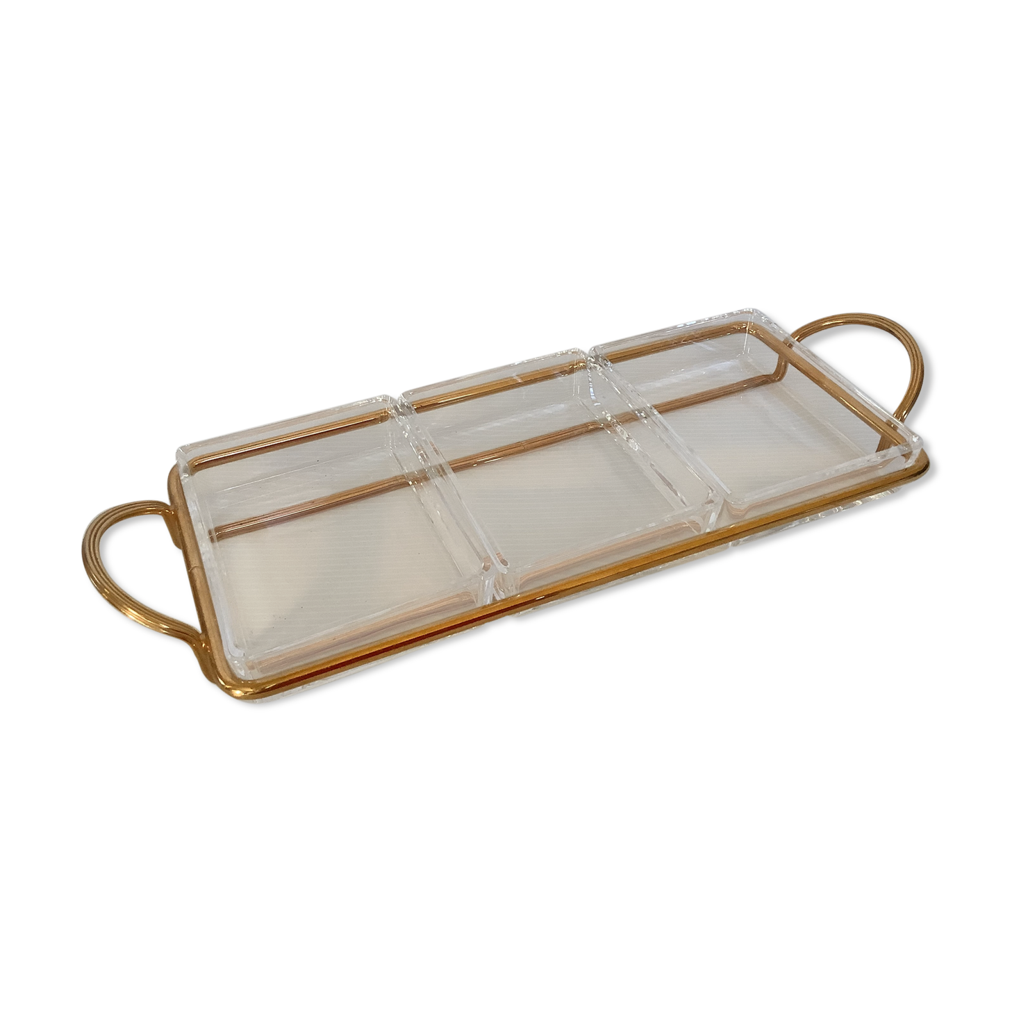 Golden servant 3 ramekins glass Italy