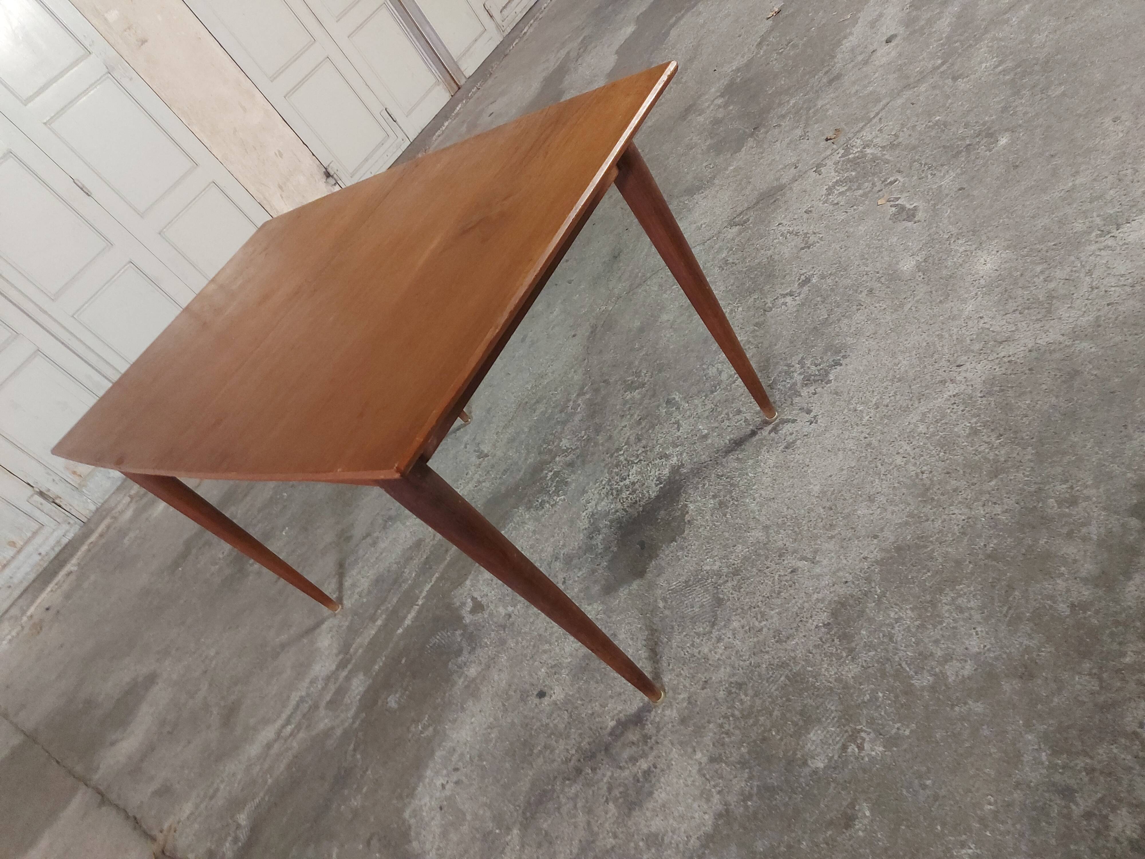 Scandinavian teak table with built-in extension