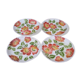 4 flat earthenware plates moulin des loups orchies model ontario diam 24 cm