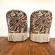 Pair of antique tapestry toad armchairs