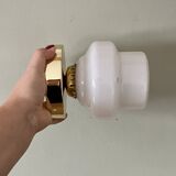 Vintage globe wall lamp in white opaline