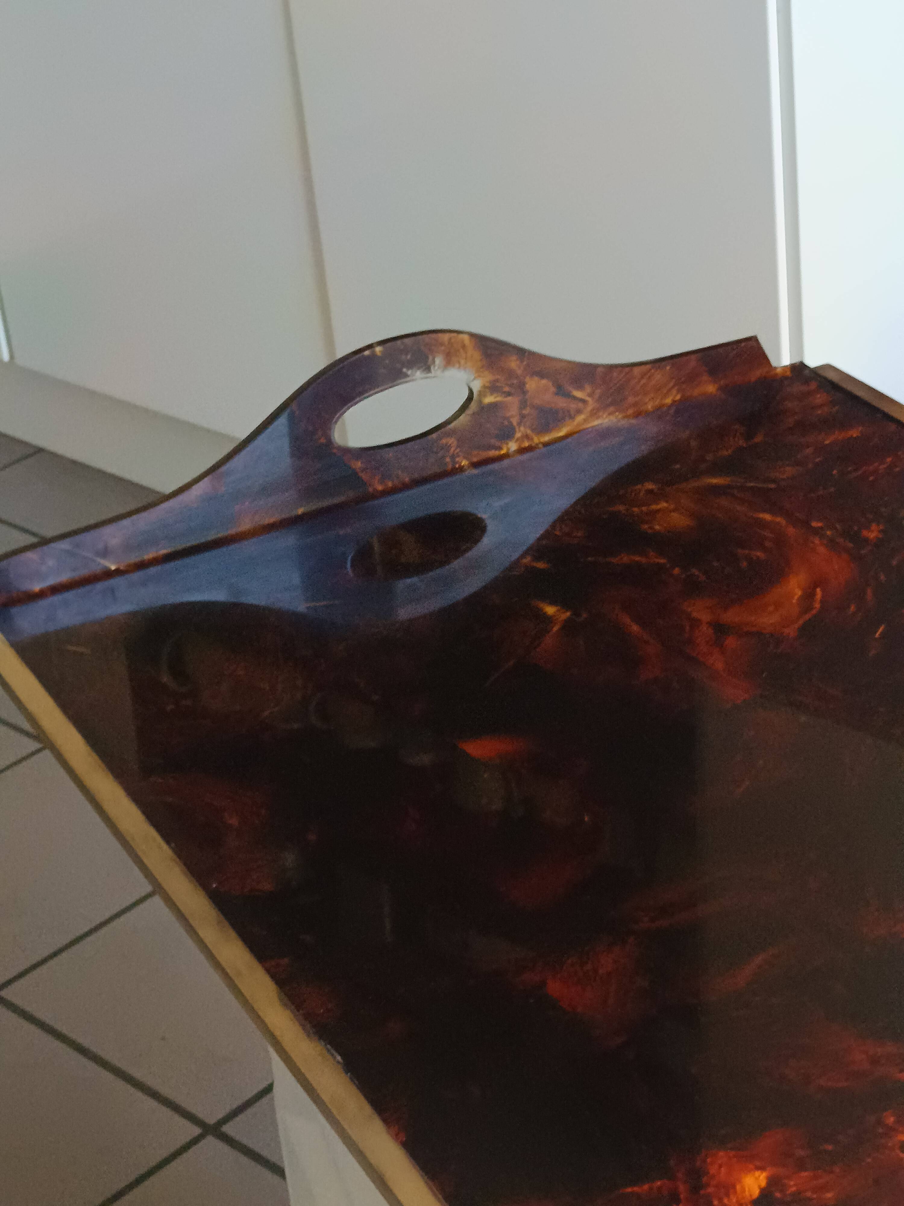 Plateau XXL Christian Dior Home 1970 – lucite effet écaille