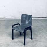 Postmodern Leather Dining Chairs, Italy, 1980s, Set of 4