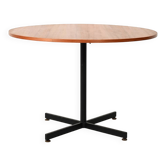 Table ronde scandinave en teck avec piètement en métal