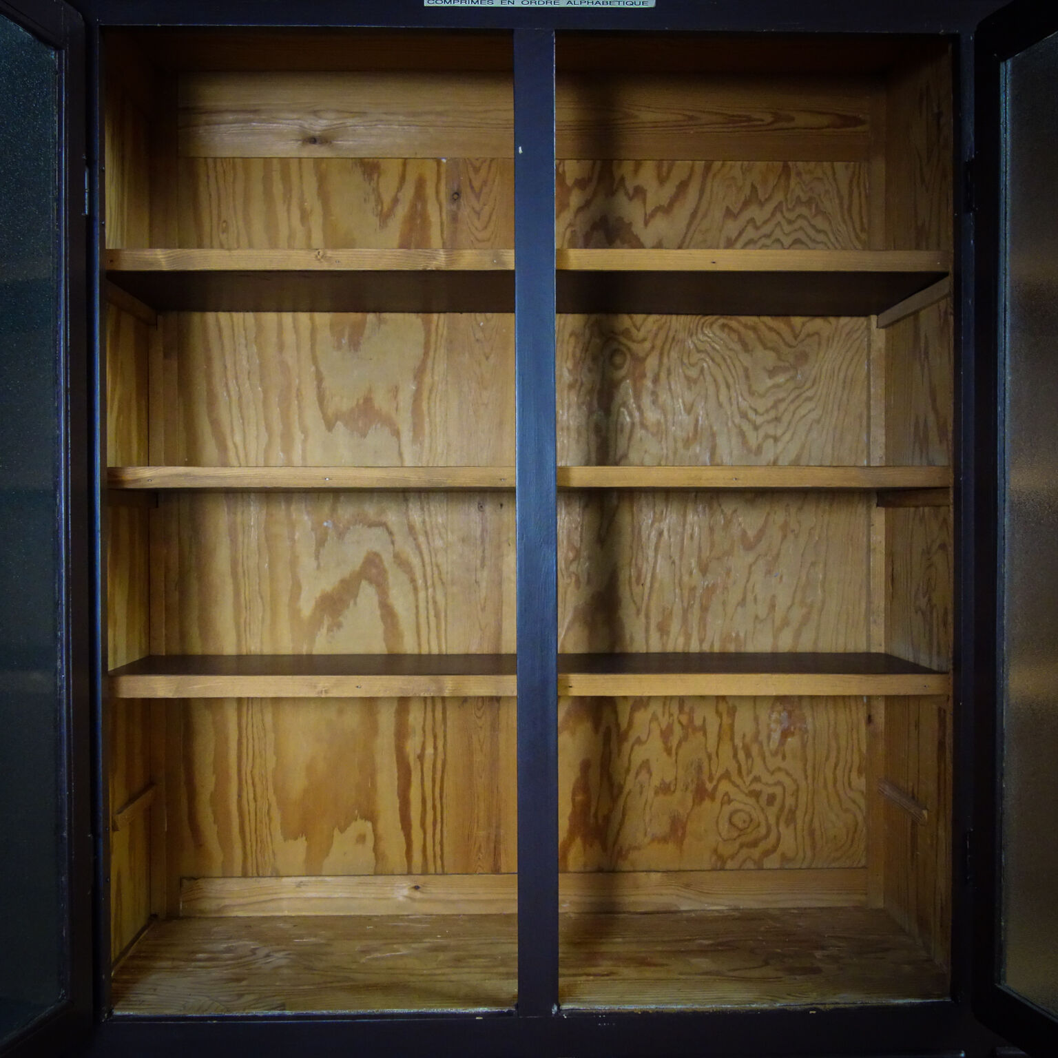 Medical display cabinet with drawers 1950