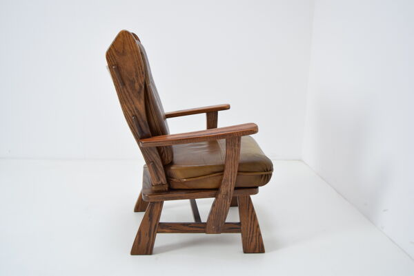 fauteuil En cuir Du Milieu Du Siècle, Années 1970