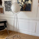 Chrome metal floor lamp and rice paper Vate for IKEA 1990