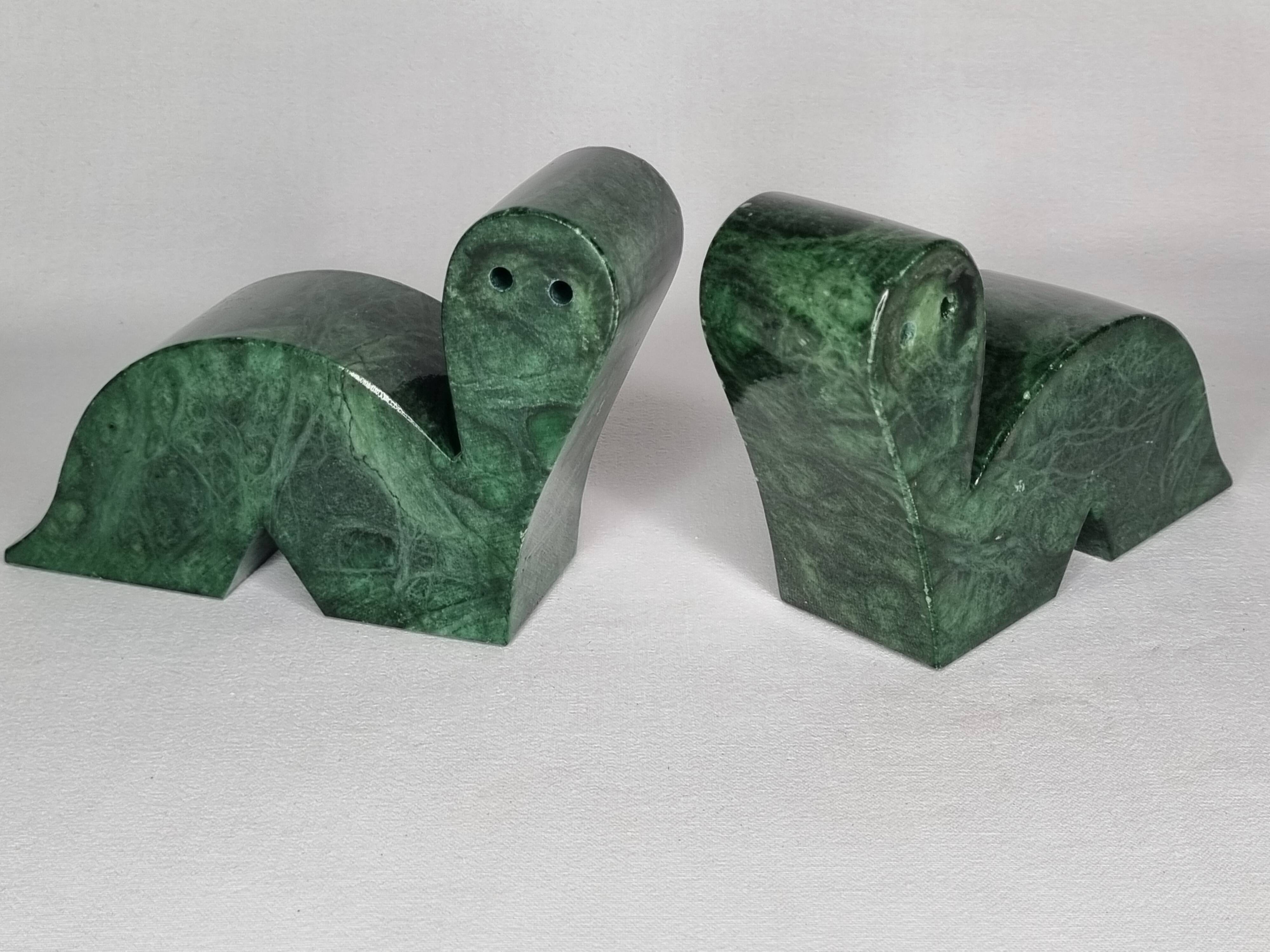 Pair of alabaster bookends, Italian design, vintage 16 cm