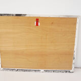 Old photograph on wood panel