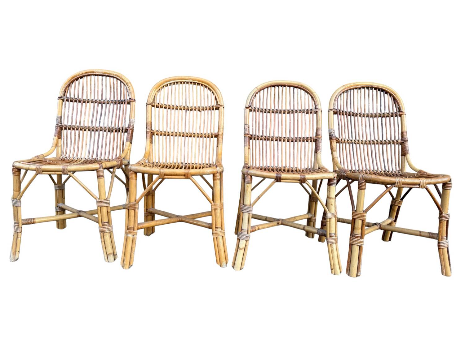 1960s rattan chairs from France