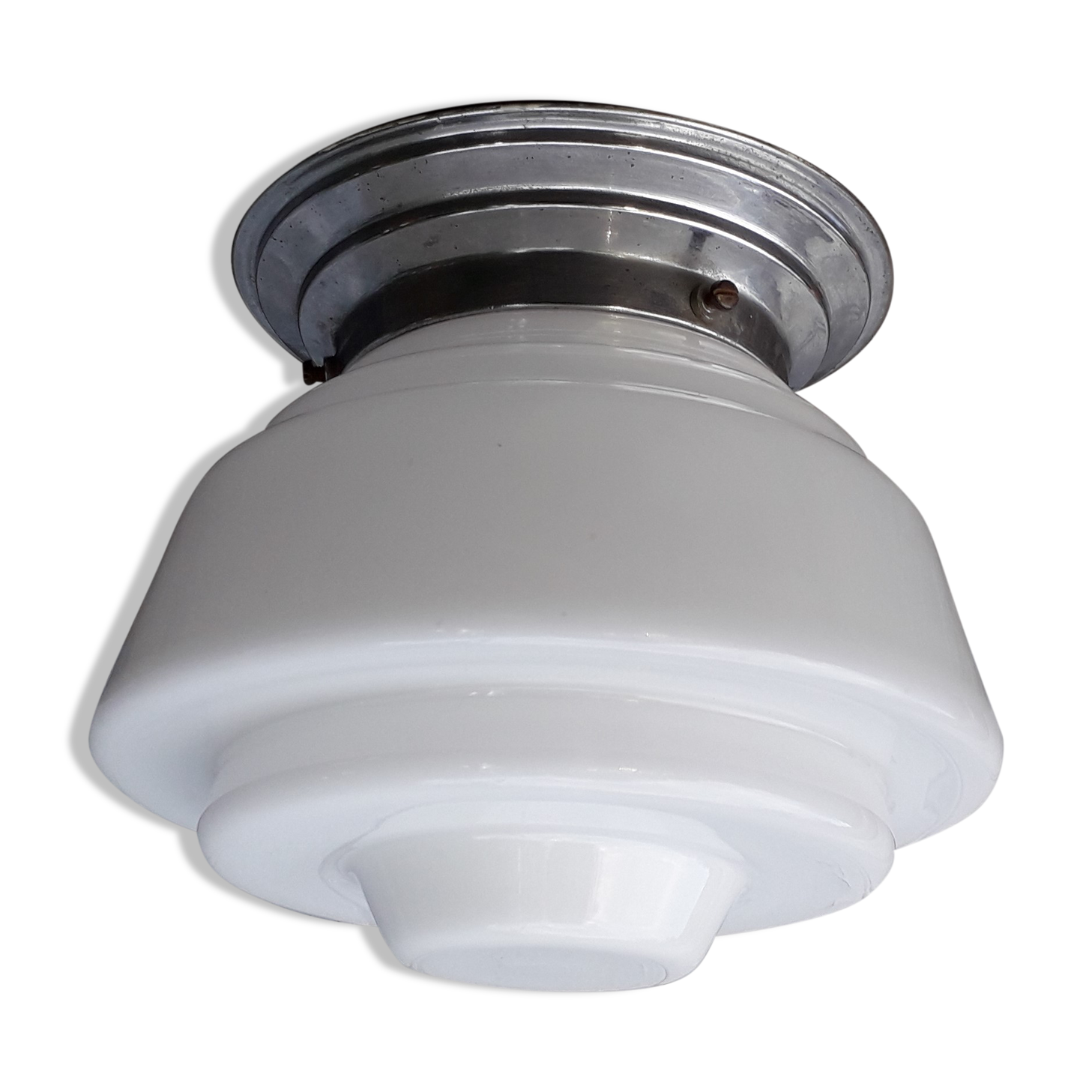 Art deco opaline ceiling lamp