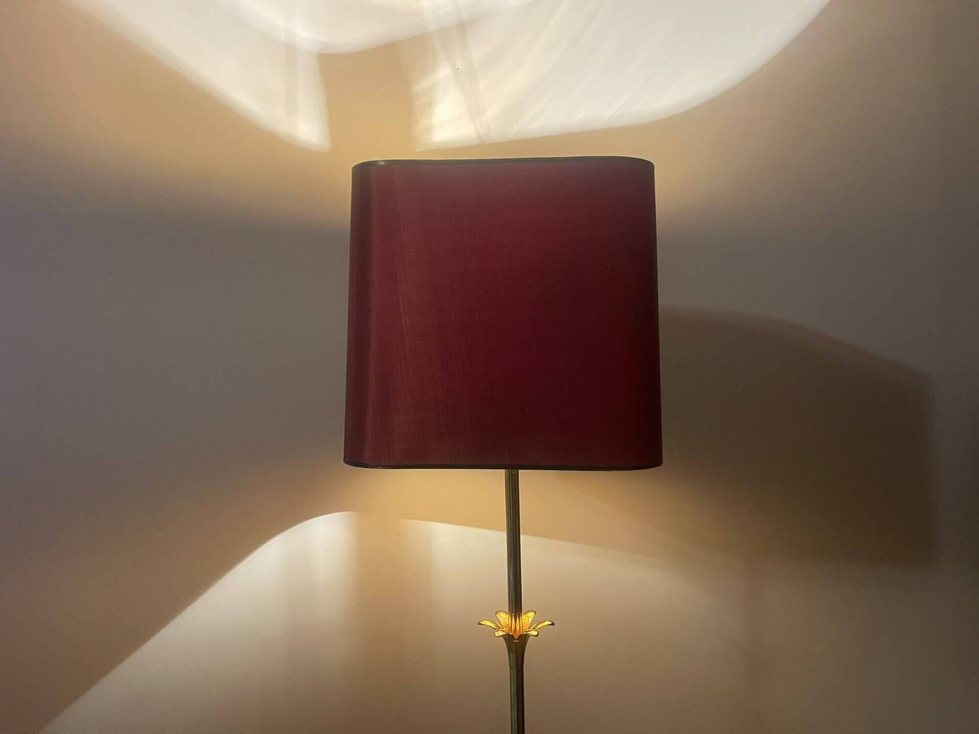 Exceptional French Hollywood Regency Brass Floor Lamp