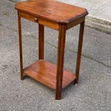 Étagère art déco 1960 en bois massif avec tiroir