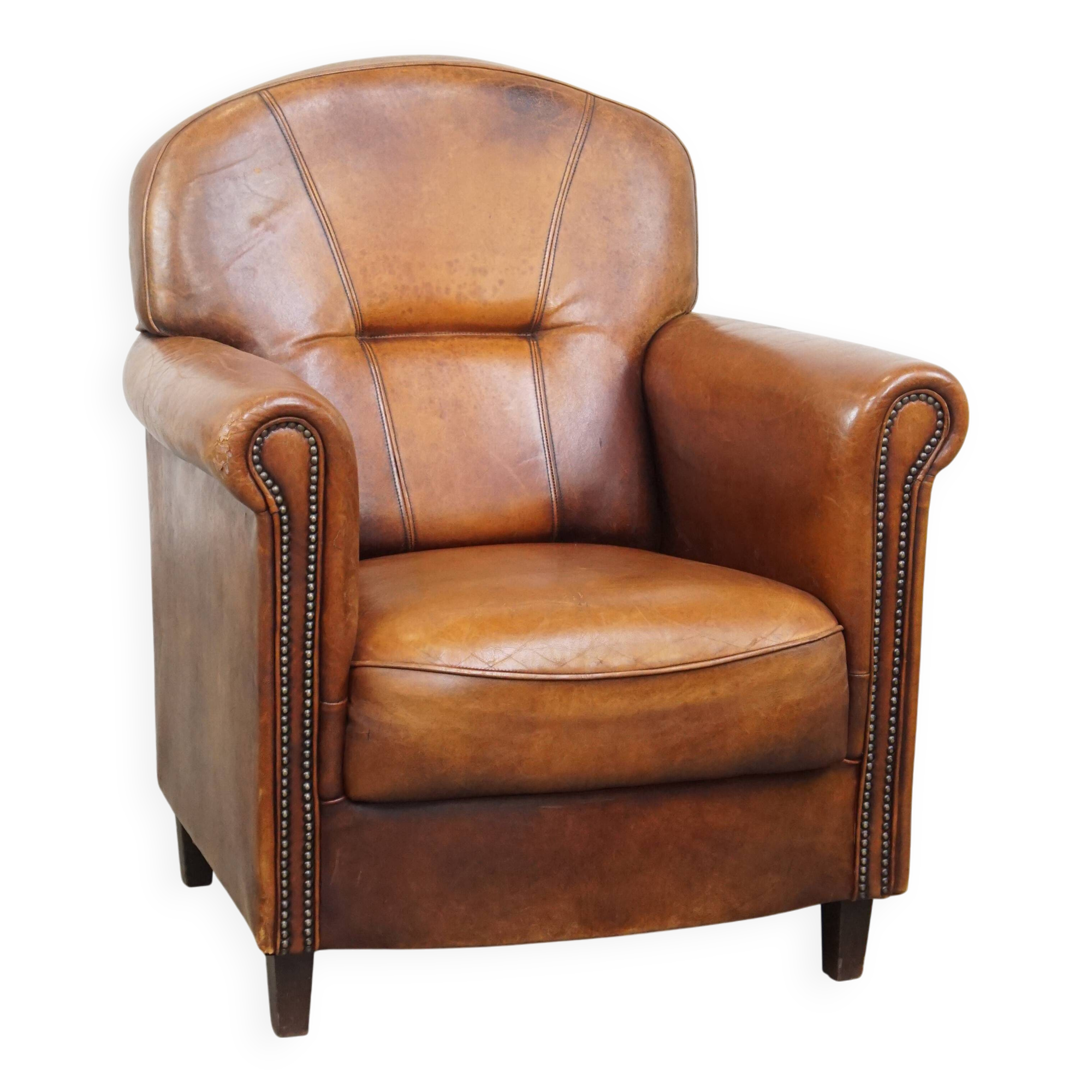 Comfortable Sheepskin Leather Armchair