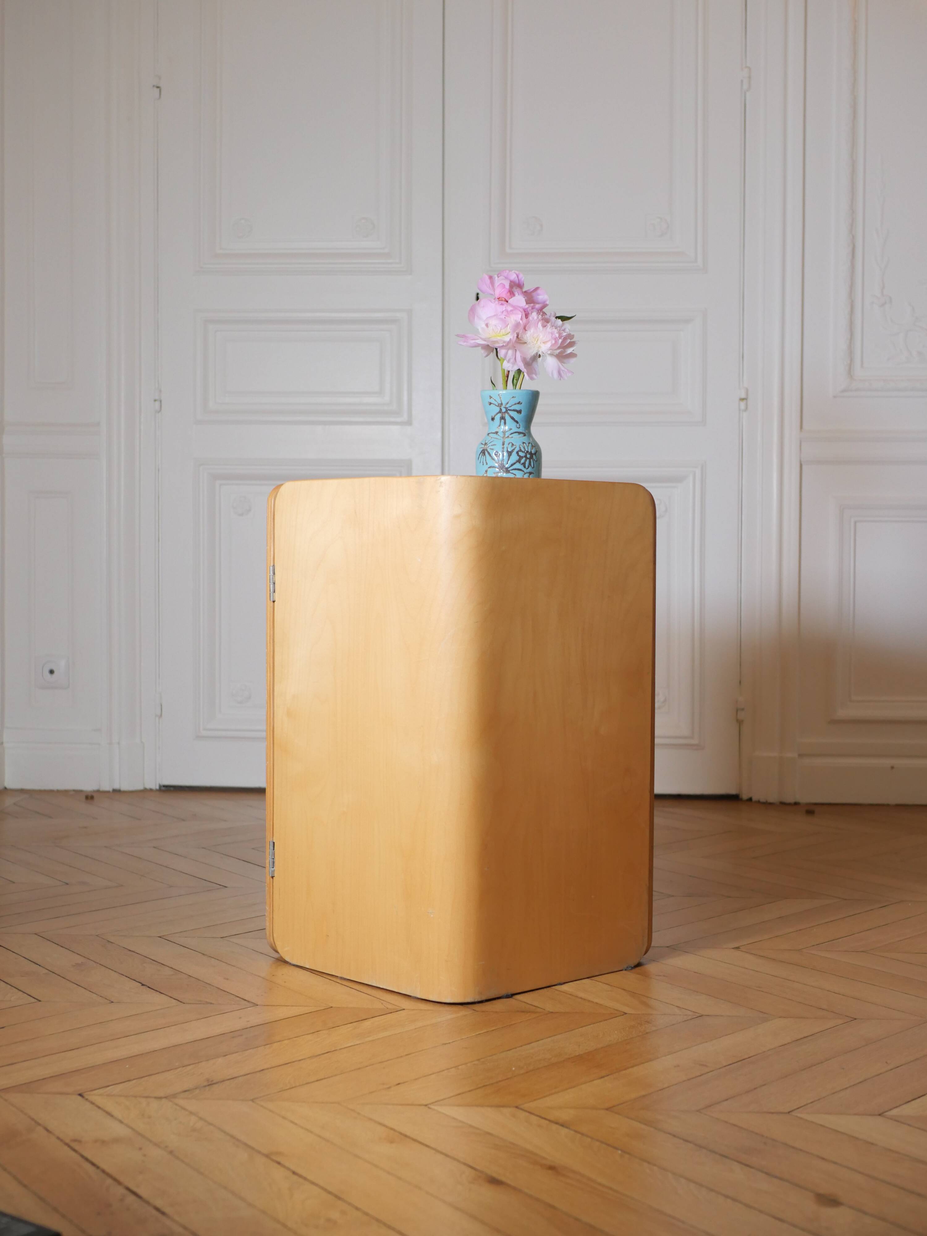 90s laminated wood folding storage unit