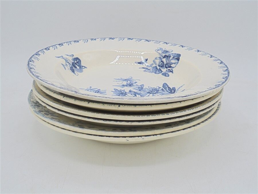 Series of 6 soup plates