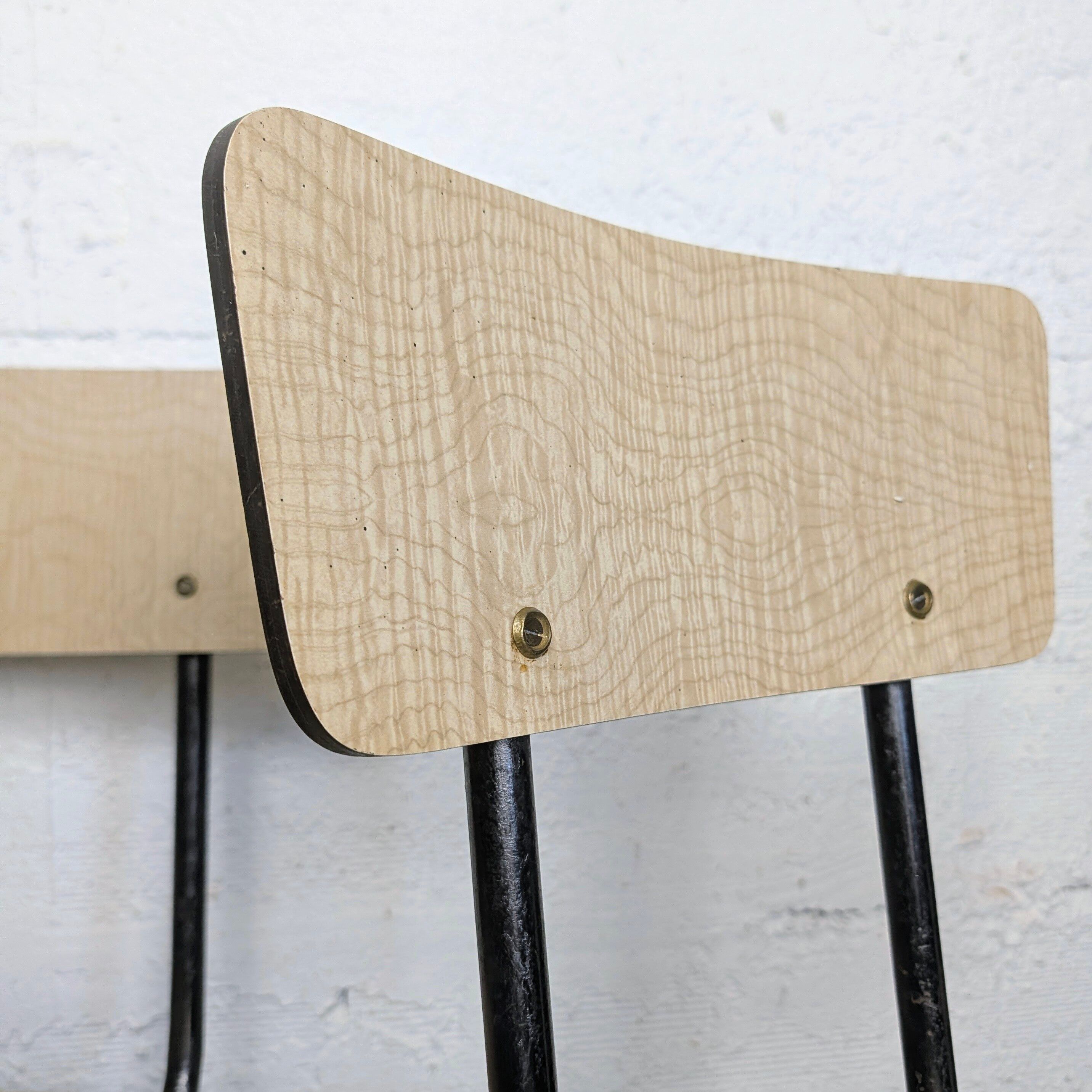 Duo de chaises formica vintage pieds compas années 60