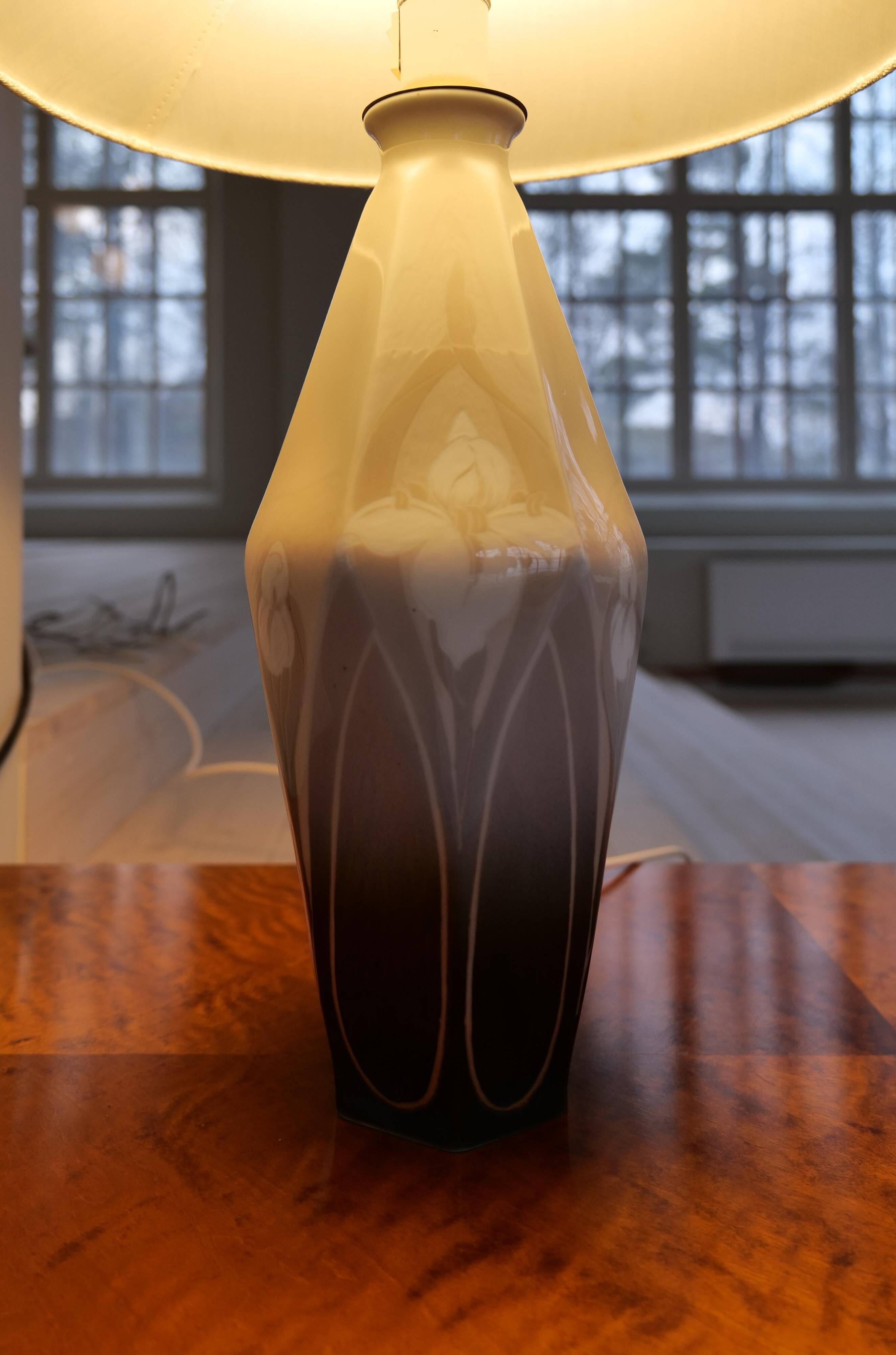 Art Nouveau ceramic table lamp Rörstrand Sweden, 1900