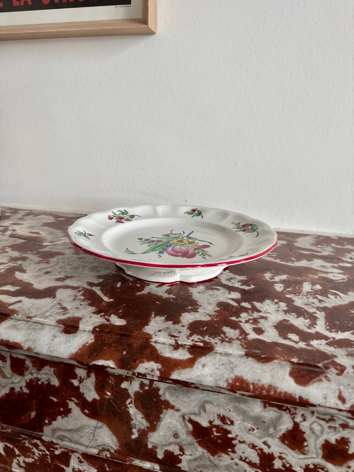 Low compote dish in Lunéville earthenware