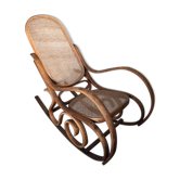 Rocking-chair avec assise et dossier cannés