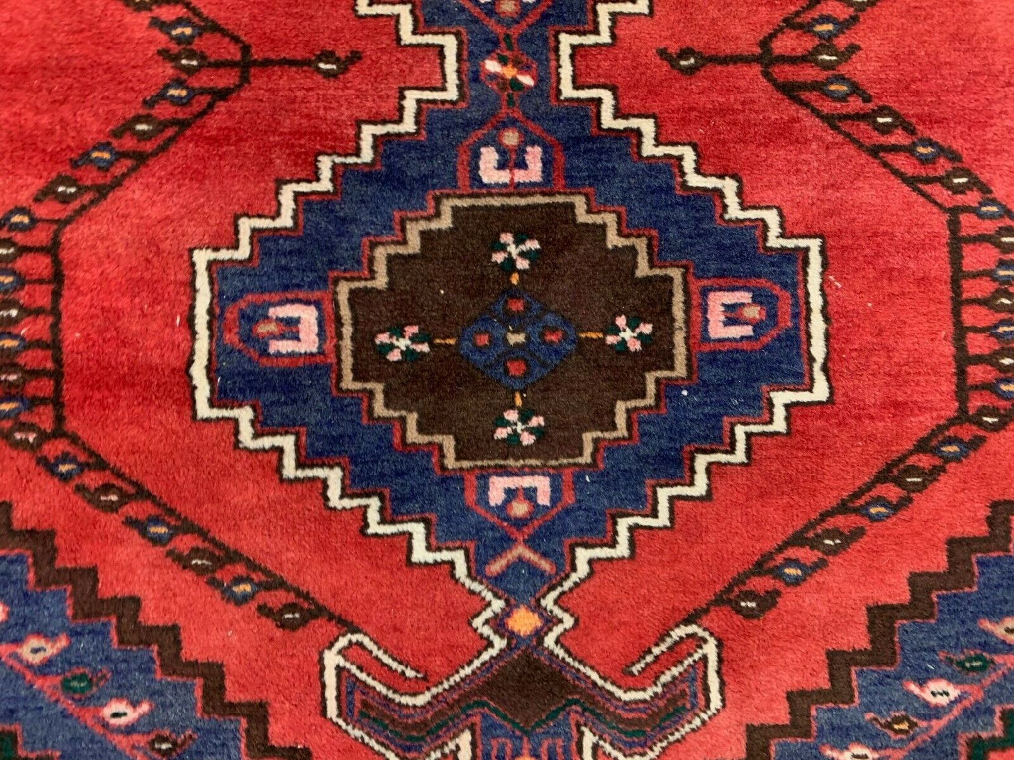 Vintage Tribal Rug 205x137 cm Wool Oriental Hand Made Rug Red, Navy