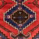 Vintage Tribal Rug 205x137 cm Wool Oriental Hand Made Rug Red, Navy