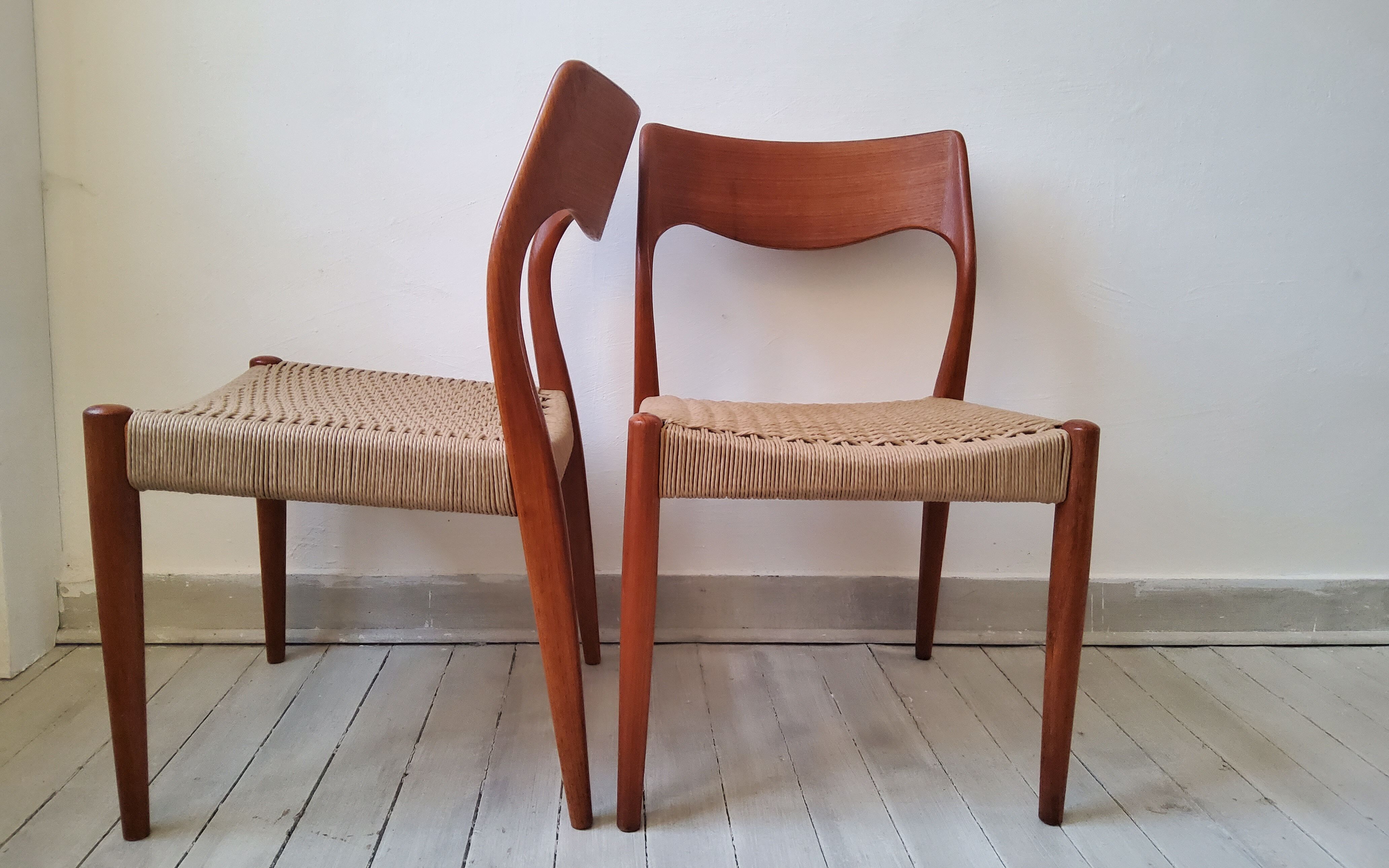 Vintage Niels Otto Møller 1950s chairs