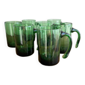 7 blown glass mugs