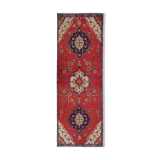 Traditional vintage red runner rug handwoven long oriental wool carpet runner -85x240cm