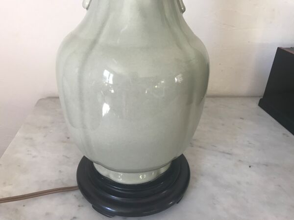 Lampe en céramique vintage vert céladon