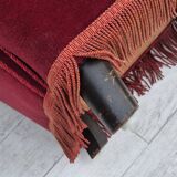 1960s, Danish armchair, original condition, cherry-red furniture velour.