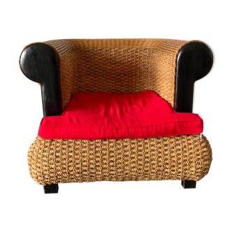 Fauteuil rotin et tressage végétal
