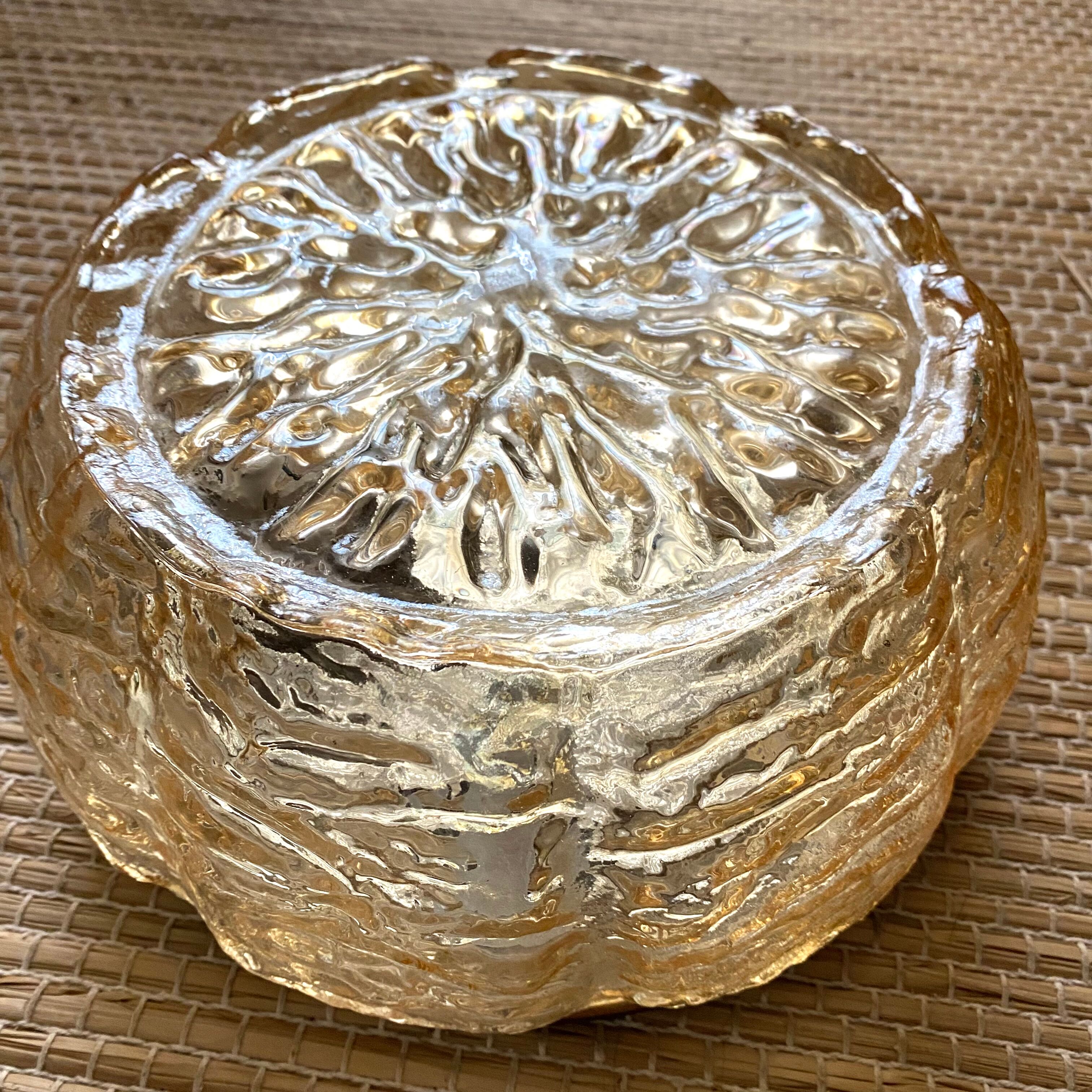 Vintage amber glass ceiling lamp