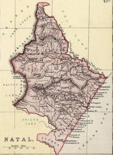 Antique map of Africa, Mauritius. Bourbon (Reunion) circa 1882, Blackie and Sons, Londn=on