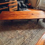 Table basse en bois et laiton