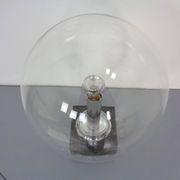 Large glass globe and marble table lamp from Erco, 1960s.