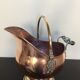 Ancient pink copper pot cover and porcelain handle