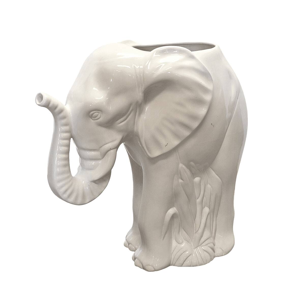 Vintage French Ceramic Elephant Planter / Umbrella Stand, 1970s