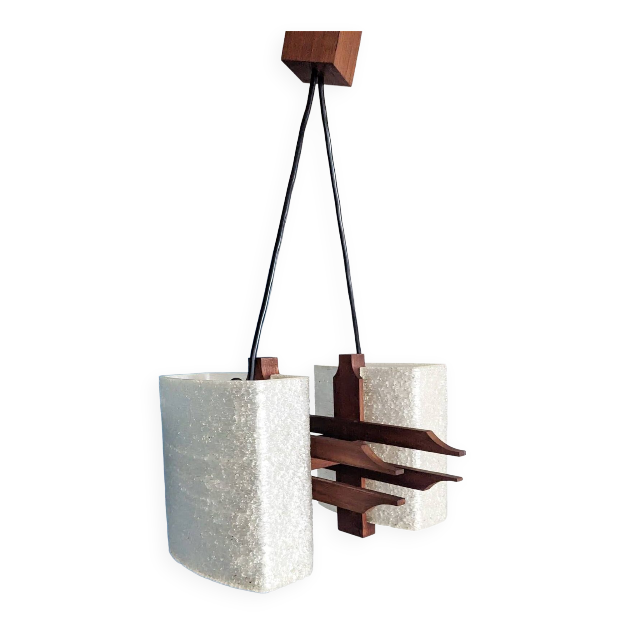 Suspension scandinave en teck années 60