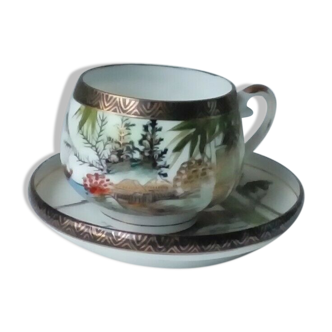 Tasse en porcelaine kutami japon visage geisha lithophane