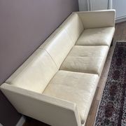 Erik Jørgensen EJ50 Sofa Danish Design - cream white leather, 3-seater