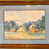 Old painting, landscape of Brittany, signed and dated 1904