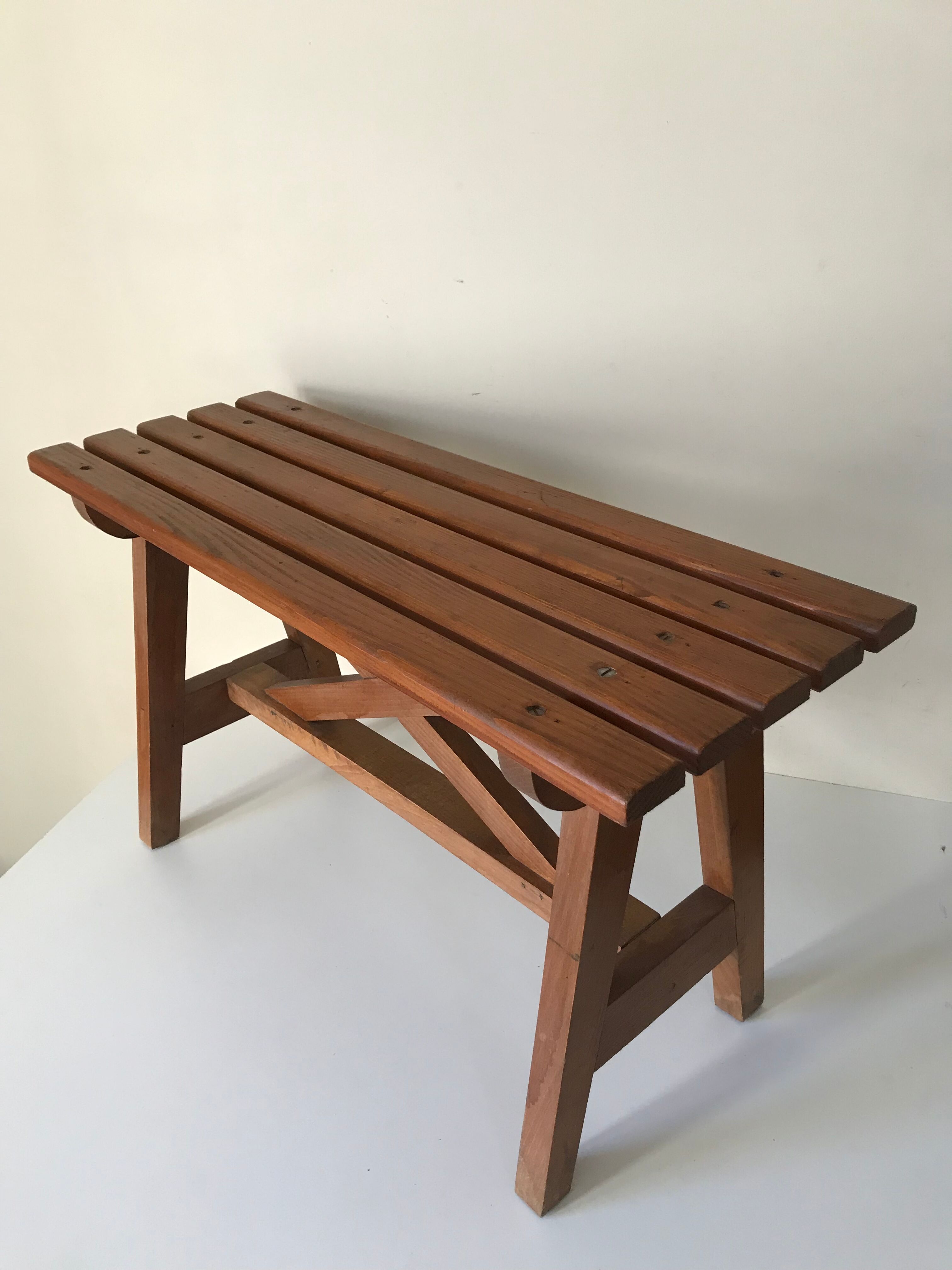 Bench vintage oak Annees 60