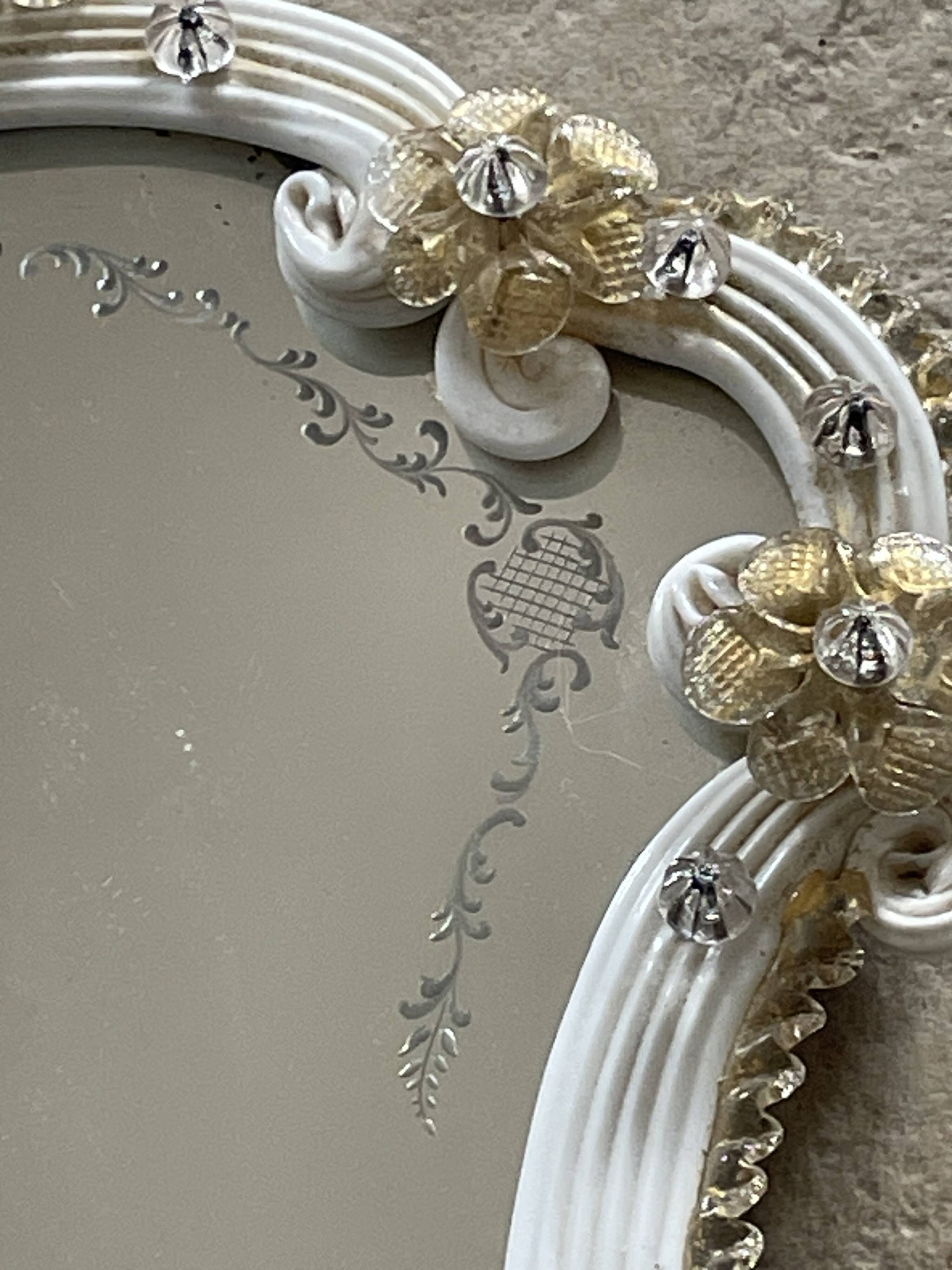 Murano glass mirror wall light