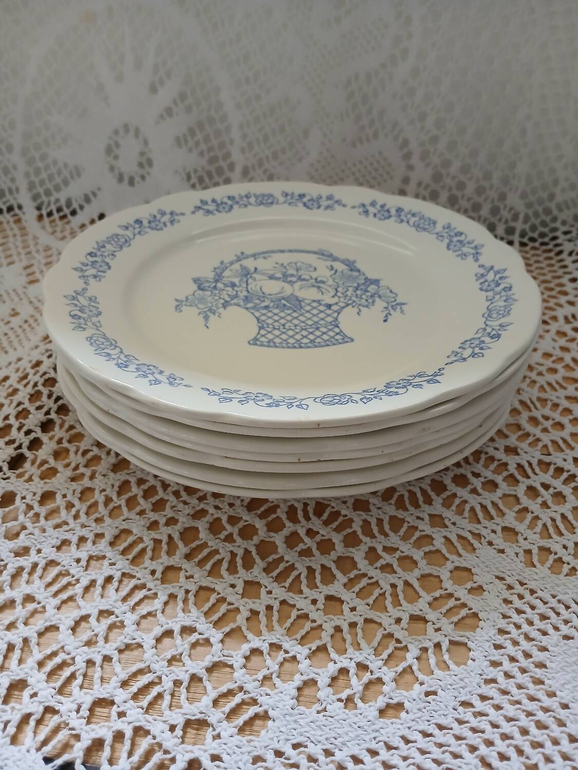 7 antique dinner plates